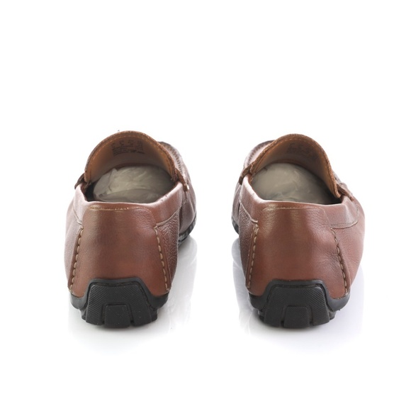 Clarks Collection Cognac Brown Penny Loafers Shoes - Picture 4 of 7